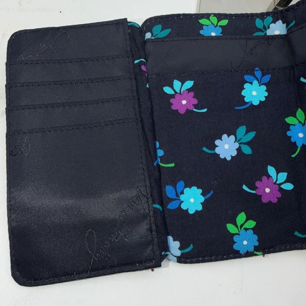 Vera Bradley Euro Wallet in the Midnight Blues pattern.